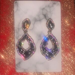 Elegant Gold and Multicolor Crystal Earrings